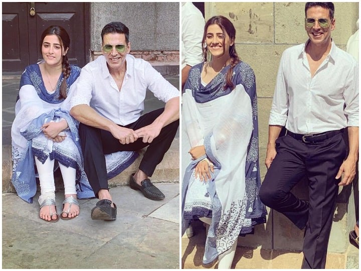 कृति सेनन की बहन की बहन नूपुर को लॉन्च कर रहे हैं अक्षय कुमार, यहां देखिए सेट की तस्वीरें Akshay Kumar shoots for his first ever music video Filhaal with Nupur Sanon and Ammy Virk. Directed by Arvinder Khaira and Sung by B Praak कृति सेनन की बहन की बहन नूपुर को लॉन्च कर रहे हैं अक्षय कुमार, यहां देखिए सेट की तस्वीरें