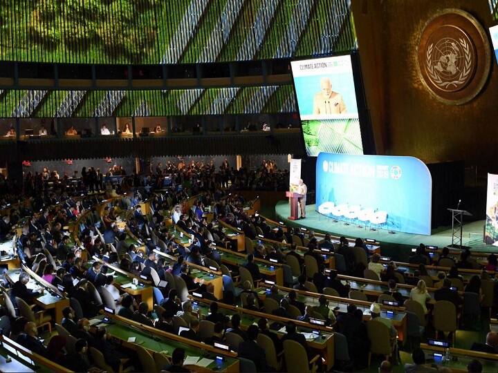 PM narendra modi addresses UN Summit on climate change संयुक्त राष्ट्र जलवायु सम्मेलन: पीएम मोदी बोले- बातों का समय खत्म, दुनिया को अब एक्शन लेने की जरूरत