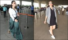 Spotted: एयरपोर्ट पर Swag में दिखीं करिश्मा कपूर, काजोल भी कूल अंदाज में आईं नज़र