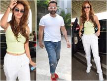 मुंबई एयरपोर्ट पर दिखा दिशा का ग्लैमरस अवतार, \'लाल कप्तान\' को स्वैग में प्रमोट करते दिखे सैफ