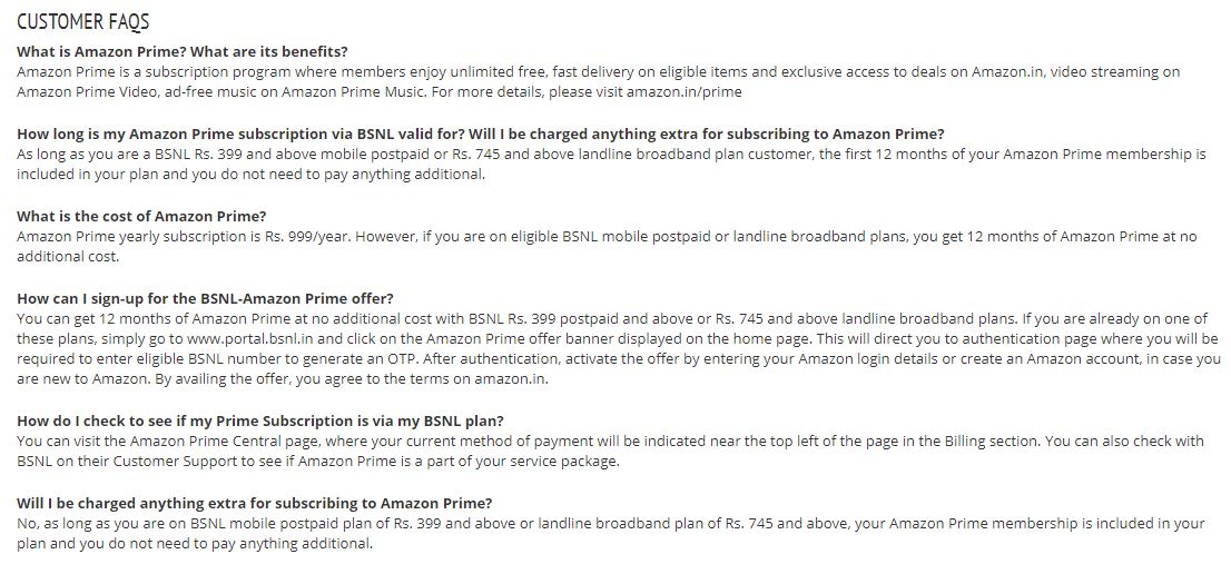 BSNL का पोस्टपेड यूजर्स के लिए धमाकेदार ऑफर, 399 रुपये में मिलेगा 1 साल का अमेजन प्राइम सब्सक्रिप्शन