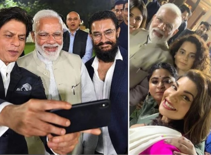 Prime Minister Narendra Modi interacted with Bollywood actors and filmmakers शाहरुख-आमिर ने पीएम मोदी के साथ ली खूब सेल्फी, कंगना रनौत से लेकर एकता कपूर तक मोदी से मिले सितारे