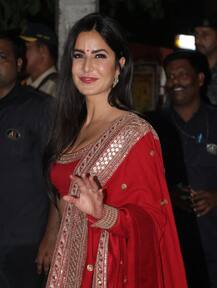 तस्वीरें: अमिताभ बच्चन और अनिल कपूर के घर की दिवाली पार्टी में लाल लिबास में परी लग रही हैं कटरीना कैफ