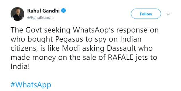 WhatsApp जासूसी मामला: राहुल गांधी ने सरकार पर साधा निशाना, जानिए क्या कहा है