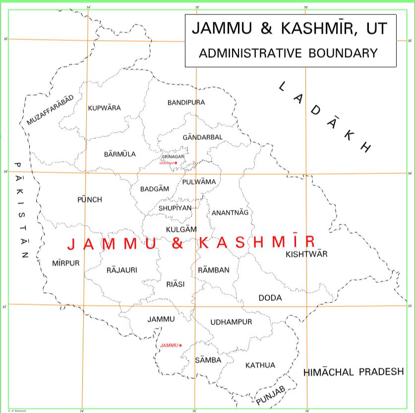 सरकार ने J&K और लद्दाख का नया नक्शा जारी किया, जम्मू कश्मीर में मुजफ्फराबाद भी शामिल