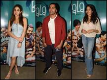 आयुष्मान खुराना की \'बाला\' की स्क्रिनिंग में पहुंचे कई सितारे, वरुण से लेकर सारा आईं नजर