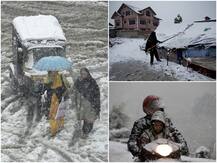 तस्वीरें: पहाड़ों पर सर्दियों का आगाज, जोरदार बर्फबारी के बाद श्रीनगर में बिजली और फोन सेवा ठप