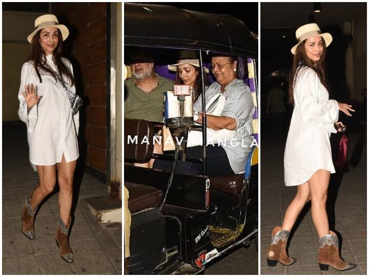 बॉलीवुड अभिनेत्री मलाइका अरोड़ा हाल ही में मुंबई में अपनी बहन अमृता अरोड़ा के घर पर डिनर के बाद स्पॉट हुईं. उनकी इस दौरान की कुछ बेहद शानदार तस्वीरें हम आपके लिए लेकर आए हैं जिन्हें आप आगे की स्लाइड्स में देख सकते हैं. (Photo Credit: Manav Manglani)