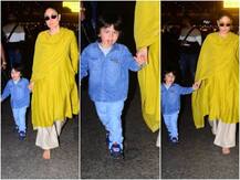 IN PICS: मम्मी करीना कपूर के साथ एयरपोर्ट पर स्पॉट हुए तैमूर, जीभ चिढ़ाते हुए तस्वीरें आईं सामने