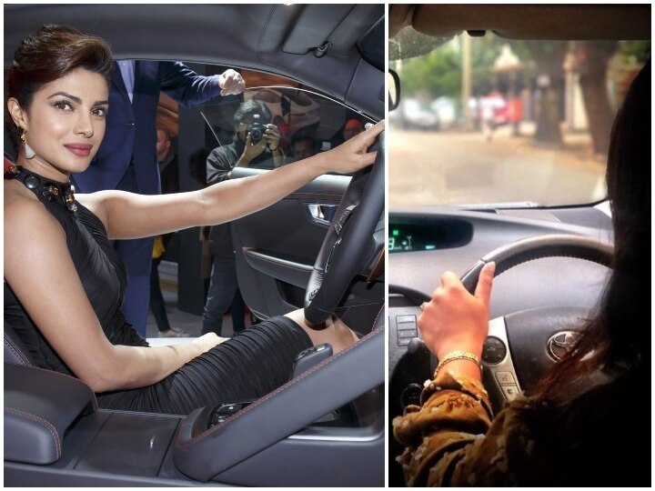 Priyanka Chopra Jonas takes to driving Social Media Users wondering how is it getting back at right hand driving in India प्रियंका चोपड़ा की ड्राइविंग करते तस्वीर तेजी से हो रही है वायरल, यूजर्स बोले- 'इंडिया में यूएस स्टाइल'