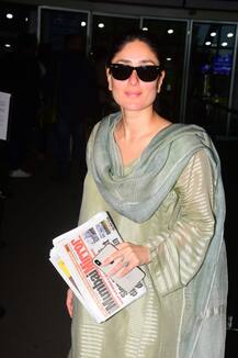 In Pics: अखबार थामे एयरपोर्ट पर स्पॉट हुईं करीना कपूर खान, ट्रेडिशनल लुक में सामने आई खूबसूरत तस्वीरें