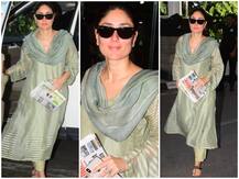 In Pics: अखबार थामे एयरपोर्ट पर स्पॉट हुईं करीना कपूर खान, ट्रेडिशनल लुक में सामने आई खूबसूरत तस्वीरें