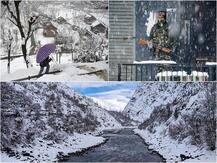 तस्वीरें: पहाड़ों पर ज़बरदस्त बर्फबारी, सड़कों पर जमी बर्फ की मोटी परत, सैलानियों में खुशी की लहर