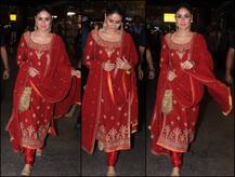 लाल रंग की लिबास में दिखा करीना कपूर खान का खूबसूरत अंदाज़, एयरपोर्ट पर यूं आईं नज़र