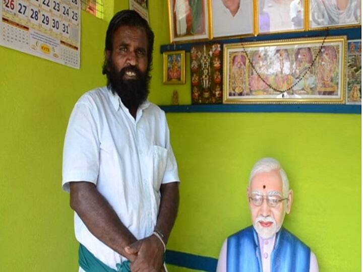 तमिलनाडु के किसान ने बनाया पीएम मोदी का मंदिर, रोज करते हैं पूजा Tamil Nadu farmer built PM Narendra Modi temple worships daily तमिलनाडु के किसान ने बनाया पीएम मोदी का मंदिर, रोज करते हैं पूजा