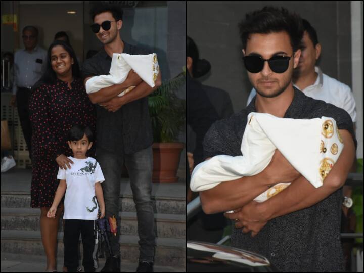 सलमान खान की बहन अर्पिता खान शर्मा ने हाल ही में एक बेटी को जन्म दिया है. आयुष शर्मा और अर्पिता दूसरी बार माता पिता बने हैं. अब आज अर्पिता बेबी आयत को लेकर अस्पताल से घर पहुंचीं. (तस्वीर: मानव मंगलानी)