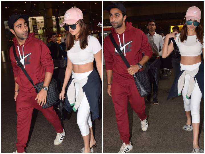 बॉलीवुड अभिनेत्री तारा सुतारिया हाल ही में मुबंई एयरपोर्ट पर आदर जैन के साथ स्पॉट हुईं. तारा आदर जौन के साथ लंदन में न्यू ईयर सेलिब्रेट कर के आई हैं. (Photo Credit: Manav Manglani)