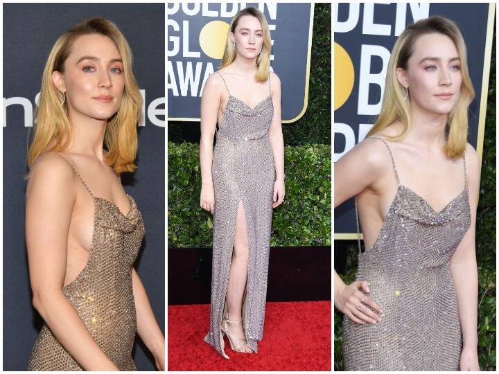 अमेरिकी अभिनेत्री साओर्स रोनन ने रविवार रात हुए 77वें गोल्डन ग्लोब अवॉर्ड्स में बेहद हॉट अंदाज में शिरकत की. (Photo Credit: Getty Images)
