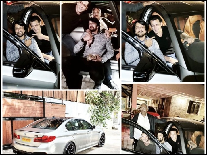 Salman khan gift BMW car to dabangg 3 actor kichcha sudeep 'दबंग 3' के विलेन किच्चा सुदीप को सलमान खान ने गिफ्ट की डेढ़ करोड़ की BMW कार, एक्टर ने शेयर की तस्वीरें