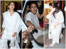 PHOTOS: मम्मी अमृता के साथ मंदिर पहुंचीं सारा अली खान, गरीबों को बांटे पैसे और खाना