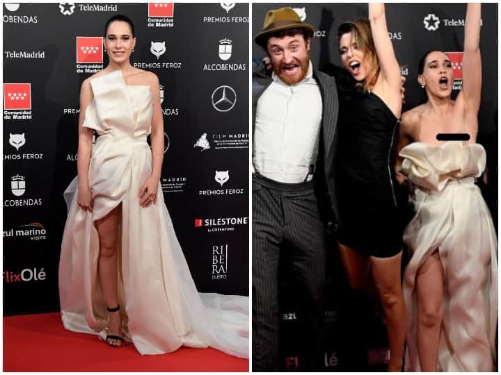 Spanish Actress Celia Freijeiro Faces Wardrobe Malfunction At Feroz Awards See Opps Moment