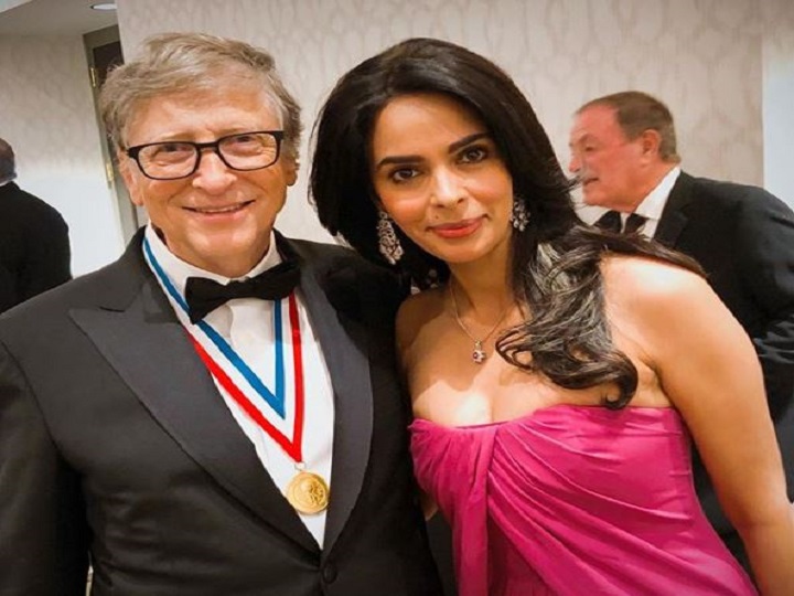 Bill Gates with actress Mallika Sherawat's photo viral Mallika Sherawat meets Bill Gates and discusses women empowerment issue with him