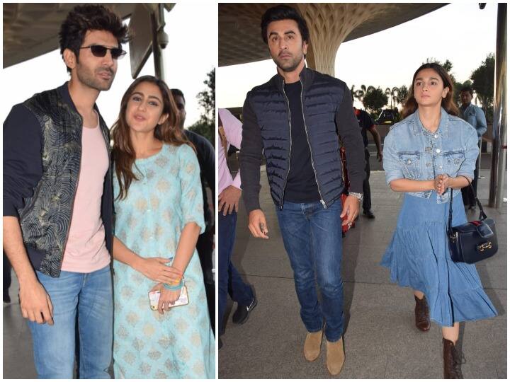 बॉलीवुड स्टार्स को हाल ही में मुंबई एयरपोर्ट पर स्पॉट किया गया. इस दौरान जहां सारा और कार्तिक एक साथ दिखाई दिए तो वहीं रणबीर कपूर और आलिय भट्ट भी एक साथ जाते नजर आए. आगे कि स्लाइड्स में देखिए इनकी खूबसूरत तस्वीरें. (Photo Credit: Manav Manglani)