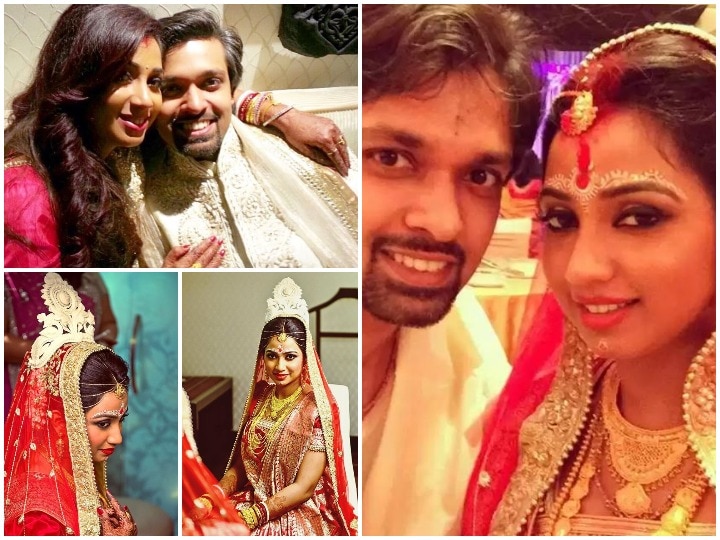 बॉलीवुड की स्टार सिंगर श्रेया घोषाल ने आज अपनी शादी की पांचवी सालगिरह सेलिब्रेट की. ऐसे में श्रेया ने अपनी शादी की कुछ खास तस्वीरें फैंस के साथ शेयर की हैं. तस्वीरों में श्रेया दुल्हन के लिबास में बेहद खूबसूरत लग रही हैं. (Photo credit: Instagram)