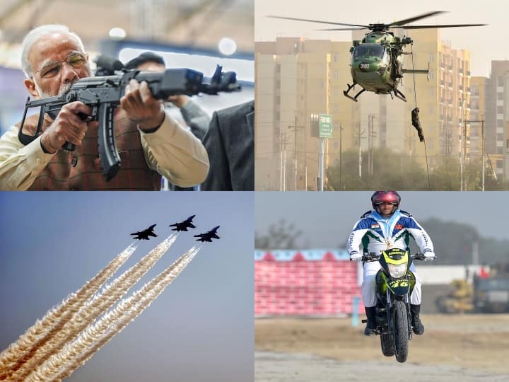 रक्षा उत्पादों की प्रदर्शनी डिफेंस एक्सपो 2020 का लखनऊ में आगाज हो गया है. प्रधानमंत्री नरेंद्र मोदी ने इसका बुधवार को उद्घाटन किया था. यहां सेना की ओर से भारत की सैन्य शक्ति का लाइव डेमो दिया जाएगा. 9 फरवरी तक चलने वाले इस कार्यक्रम की यहां देखें झलकियां....