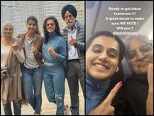 Delhi Election: परिवार के साथ वोट डालने पहुंची तापसी पन्नू, तस्वीर शेयर कर दिया ये खास मैसेज