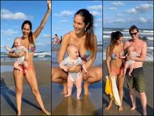 IN PICS: पांच महीने की बेटी को लेकर समंदर किनारे पहुंची ये एक्ट्रेस, शेयर की खूबसूरत तस्वीरें