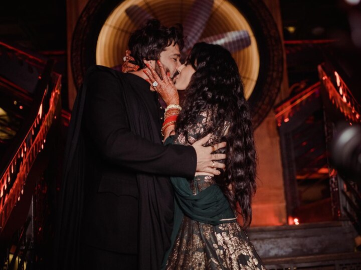 Kamya Panjabi kiss to Husband At Her Wedding Reception  वेडिंग रिसेप्शन में काम्या पंजाबी ने पति शलभ डांग को किया Kiss, यहां देखें तस्वीरें