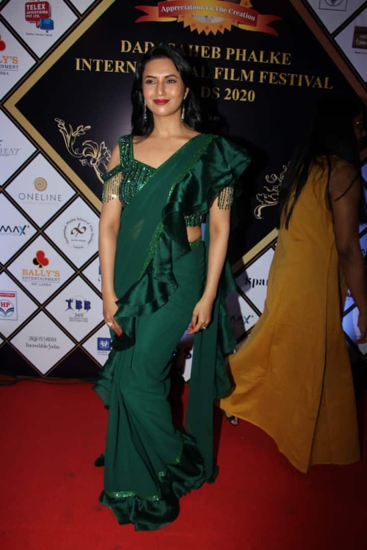 दिव्यांका इस दौरान ग्रीन साड़ी में नजर आईं. (Photo credit: Manav Manglani)