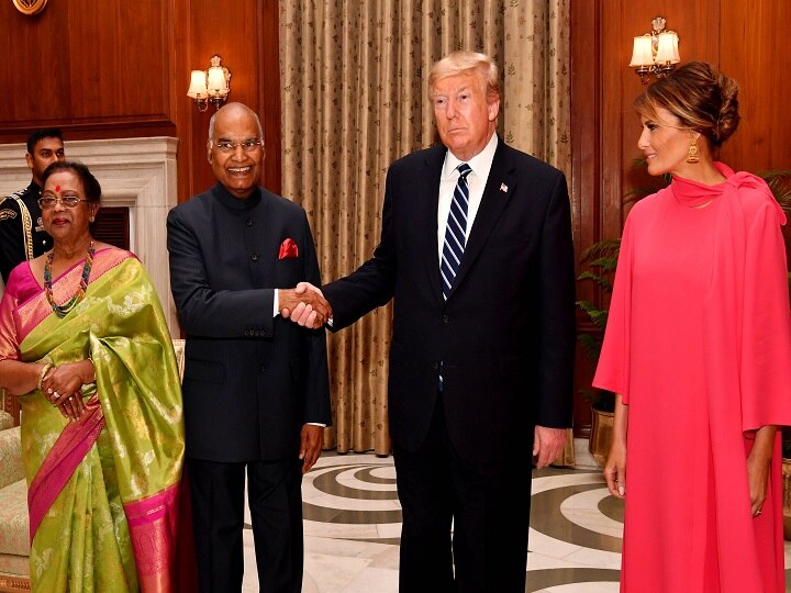 Delhi Donald Trump and Melania Trump dinner at Rashtrapati Bhawan राष्ट्रपति भवन में आयोजित डिनर में शरीक हुए डॉनल्ड ट्रंप और मेलानिया ट्रंप