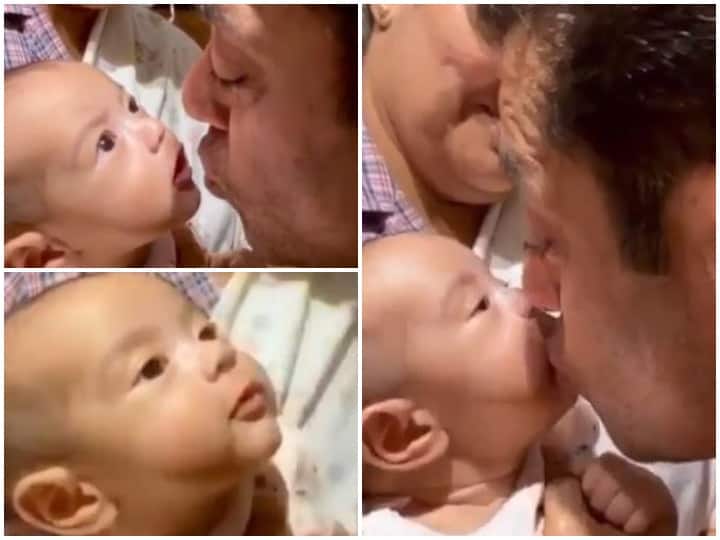 Salman khan video with neice aayat khan sharma getting viral over social media watch munchkin reaction Video: भांजी आयत को प्यार करते सलमान खान का ये वीडियो हो रहा है वायरल, मामा को देख आयत ने दिया ऐसा क्यूट रिएक्शन