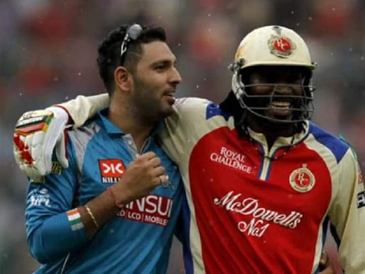 Confidence mera, kabar banega tera: Chris Gayle's Hindi diction cracks up Yuvraj Singh युवराज सिंह ने क्रिस गेल के साथ किया मजाक, कहा- 'कॉन्फिडेंस मेरा, कब्र बनेगा तेरा'