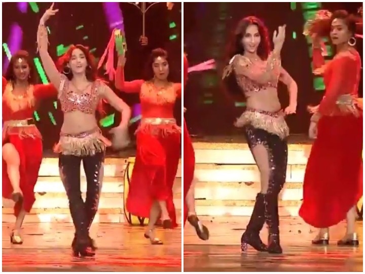 Nora Fatehi dance video goes viral over social media watch this belly dance viral clip VIDEO: नोरा फतेही ने स्टेज पर किया धमाकेदार डांस, तेजी से वायरल हो रहा है बैली डांस का ये वीडियो