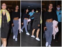 Pics: बेटी के साथ एयरपोर्ट पर स्पॉट हुईं काजोल, स्टाइलिश लुक में दिखी बेटी नयासा