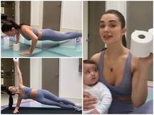 Video: कोरोना के बीच भी जारी है एमी जैक्सन का फिटनेस रूटीन, टॉयलेट पेपर के साथ किया वर्कआउट