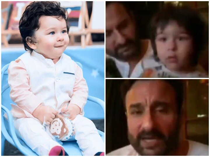 Taimur Ali Khan enters in saif ali khan live interview and video goes viral over social platform Video: लॉकडाउन में घर से लाइव इंटरव्यू दे रहे थे सैफ अली खान, अचानक गोद में पहुंच गए तैमूर और मचा दिया हल्ला