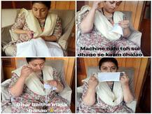 कोरोना वायरस: खुद सुई-धागा लेकर बैठ गईं केंद्रीय मंत्री स्मृति ईरानी, लोगों को बताया घर पर यूं बनाएं मास्क