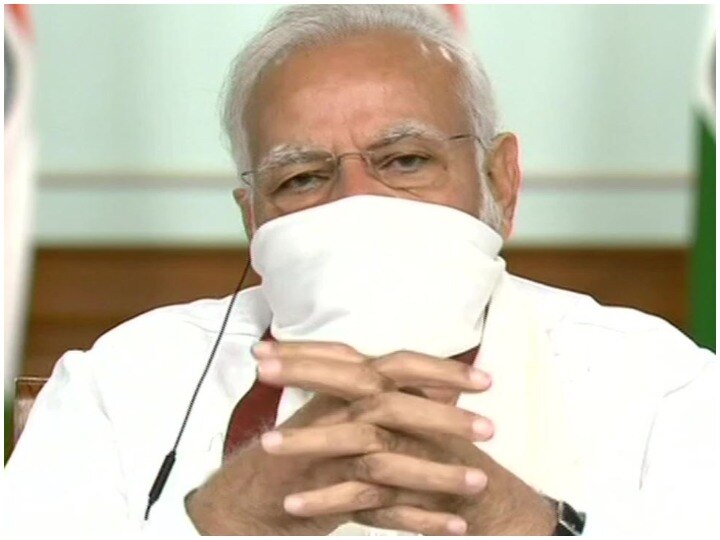 Prime Minister Narendra Modi wear mask in meeting with cm of others state लॉकडाउन को लेकर चर्चा शुरू, पीएम मोदी समेत अन्य नेता मास्क लगाकार मीटिंग में शामिल हुए