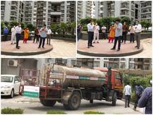 COVID-19 के महासंकट में नोएडा अथॉरिटी की पहल, सैनिटाइजेश के साथ भजन गाकर बढ़ाया लोगों का मनोबल