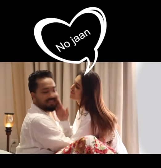 जिसपर चाहत उन्हें मना करते हुए कहती हैं, 'नहीं जान'. (Photo  Credit: Instagram)