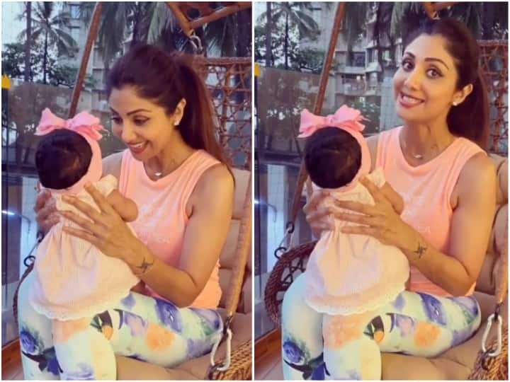 शिल्पा शेट्टी ने Video शेयर कर बताया क्यों है 15 नंबर उनके लिए खास bollywood actress shilpa shetty playing with 2 months old daughter video viral on social media शिल्पा शेट्टी ने Video शेयर कर बताया क्यों है 15 नंबर उनके लिए खास