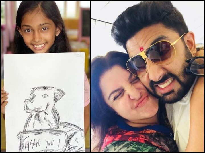 abhishek bachchan donates 1 lakh rupees for farah khans daughters painting Covid-19: अभिषेक बच्चन ने एक स्कैच के लिए डोनेट किए 1 लाख रुपए, फराह खान ने ऐसे किया धन्यवाद