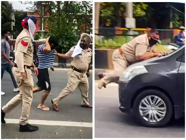 COVID-19 Punjab Policeman attacked again in lockdown ASI dragged on cars bonnet पंजाब में बिगड़ैल युवक की शर्मनाक करतूत, पुलिसकर्मी को कार की बोनट पर घसीटा, हुआ गिरफ्तार