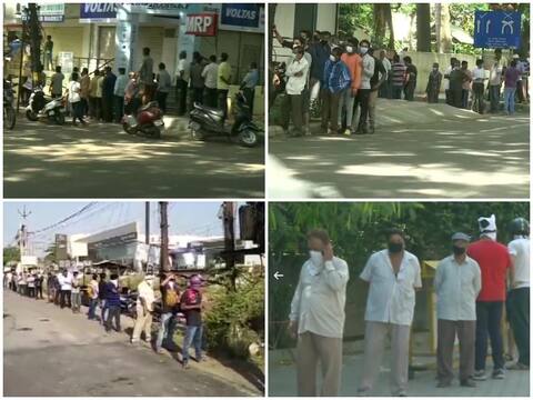 Lockdown-3: खुल गई शराब की दुकानें, सुबह से ही लग गई लाइन, देखें तस्वीरें Lockdown-3: खुल गई शराब की दुकानें, सुबह से ही लग गई लाइन, देखें तस्वीरें