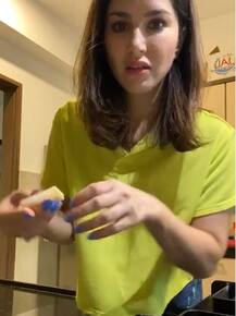 IN PICS: रसोई में काम करते हुए सनी लियोन के साथ हुआ कुछ ऐसा, उड़ गए पति डेनियल के होश