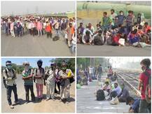 तस्वीरें: हालात से मजबूर मजदूरों का पलायन जारी, कहा- 'पैसे नहीं बचे, खाना खाने की बड़ी समस्या'